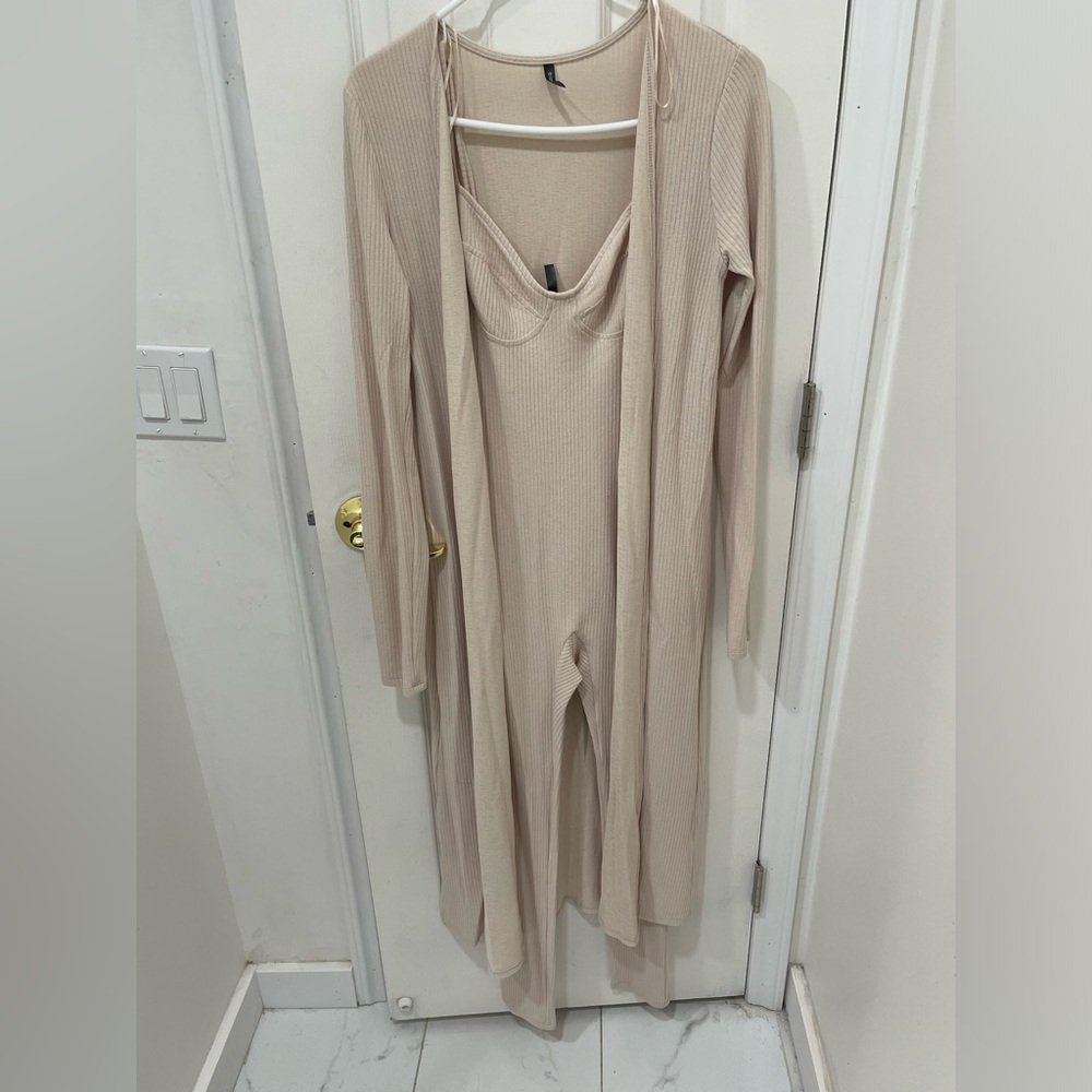 2pc Cream Jumpsuit